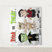 Achtergrond Monster Halloween Party Wandkleed (Voorkant)