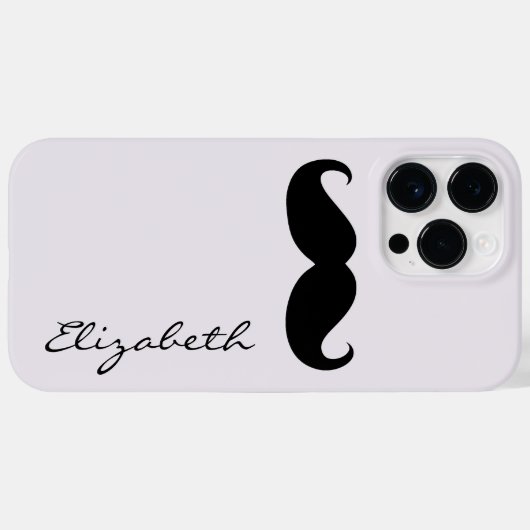 Achtergrond Mustache Plain Silver Case-Mate iPhone Case (Achterkant (horizontaal))