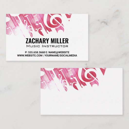 Achtergrond muzieknotities | Geluid Visitekaartje (Voorkant / Achterkant)