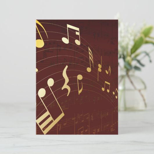 Achtergrond muzieknotities kaart (Staand voorkant)