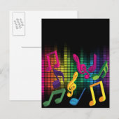 Achtergrond muziekpartij uitnodiging briefkaart (Voorkant / Achterkant)