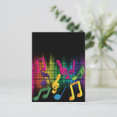 Achtergrond muziekpartij uitnodiging briefkaart (Staand voorkant)