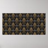 Achtergrond naadloos patroon in kunstdecostijl, wa poster (Voorkant)