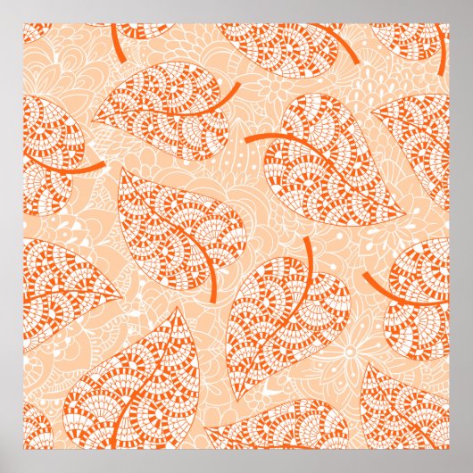 Achtergrond najaar. Probleemloze patronachtergrond Poster (Voorkant)