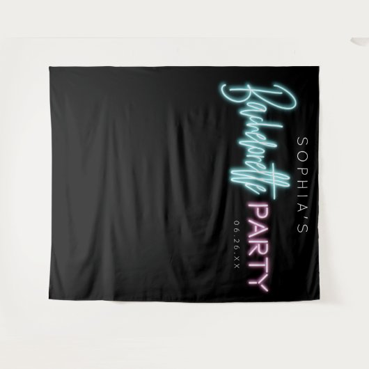 Achtergrond Neon Bachelorette Wandkleed (Voorkant (horizontaal))