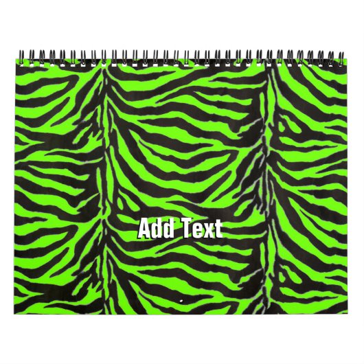 Achtergrond neon Green Zebra Skin Texture Kalender (Hoes)