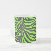 Achtergrond neon Green Zebra Skin Texture Matglas Koffiemok (Voorkant links)