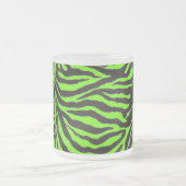 Achtergrond neon Green Zebra Skin Texture Matglas Koffiemok (Center)