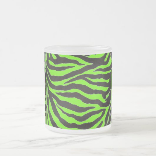 Achtergrond neon Green Zebra Skin Texture Matglas Koffiemok (Center)