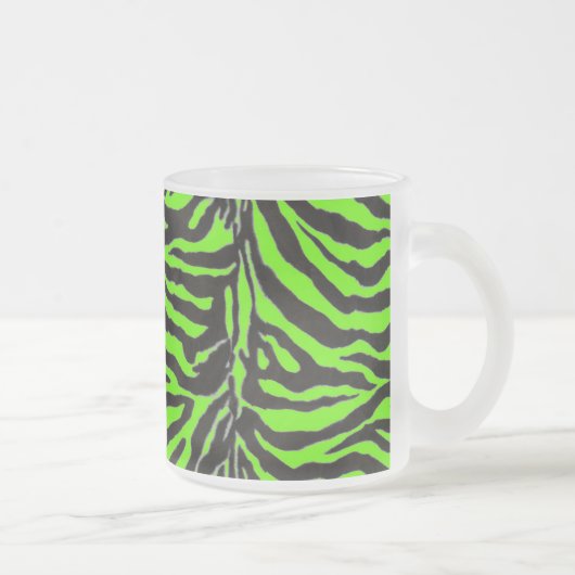 Achtergrond neon Green Zebra Skin Texture Matglas Koffiemok (Rechts)