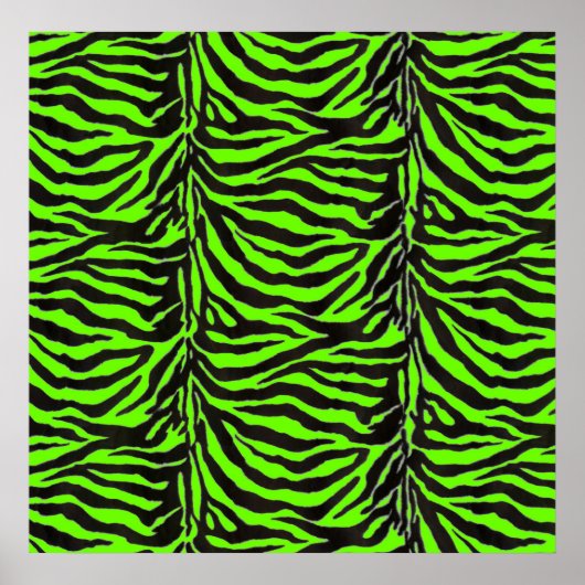 Achtergrond neon Green Zebra Skin Texture Poster (Voorkant)