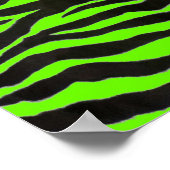 Achtergrond neon Green Zebra Skin Texture Poster (Hoek)