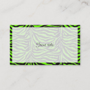 Achtergrond neon Green Zebra Skin Texture Visitekaartje