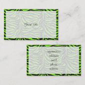Achtergrond neon Green Zebra Skin Texture Visitekaartje (Voorkant / Achterkant)