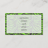 Achtergrond neon Green Zebra Skin Texture Visitekaartje (Achterkant)