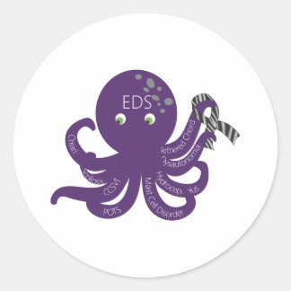 Achtergrond octopus White Ronde Sticker