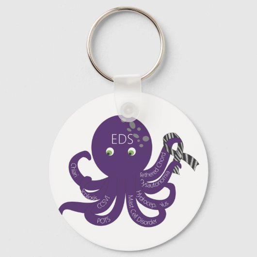 Achtergrond octopus White Sleutelhanger (Voorkant)