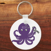Achtergrond octopus White Sleutelhanger (Voorkant)
