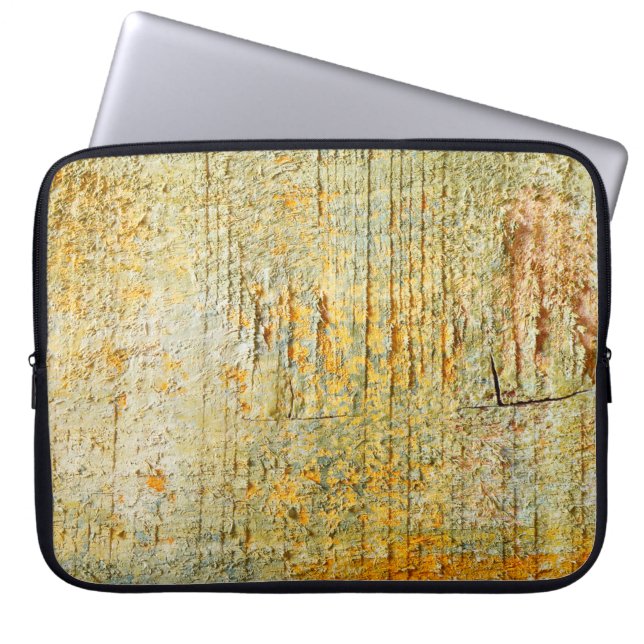 achtergrond ontwerp oude omheining in schilintabst laptop sleeve (Voorkant)
