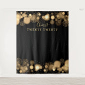 Achtergrond Oud en Nieuw Goud Winter Wonderland Wandkleed (Voorkant)