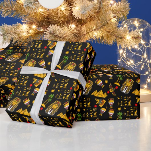 Achtergrond oude Egyptische Hieroglyphic-patroonac Cadeaupapier (Feestdagen)