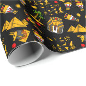 Achtergrond oude Egyptische Hieroglyphic-patroonac Cadeaupapier (Rol Hoek)