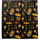 Achtergrond oude Egyptische Hieroglyphic-patroonac Douchegordijn (Voorkant)