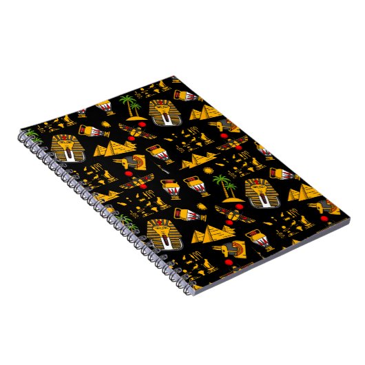 Achtergrond oude Egyptische Hieroglyphic-patroonac Notitieboek (Rechterzijde)