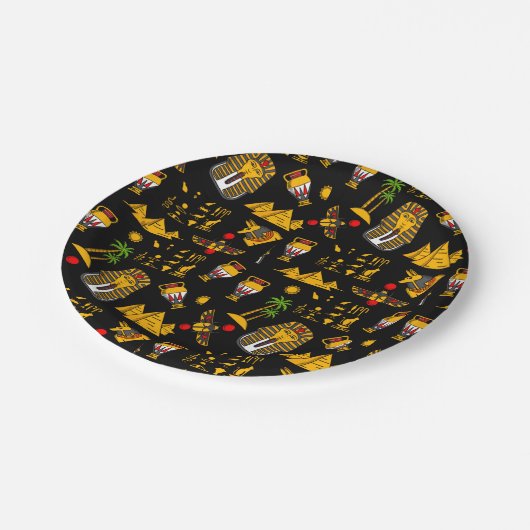 Achtergrond oude Egyptische Hieroglyphic-patroonac Papieren Bordje (Gekanteld)