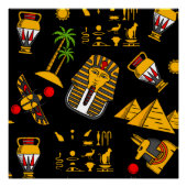 Achtergrond oude Egyptische Hieroglyphic-patroonac Perfect Poster (Voorkant)