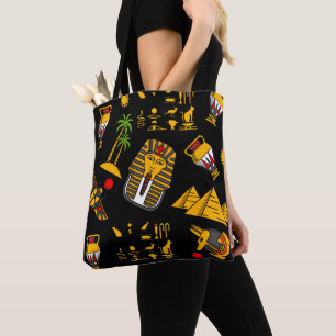 Achtergrond oude Egyptische Hieroglyphic-patroonac Tote Bag
