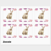 Achtergrond paasbunny Floral Vierkante Sticker (Vel)