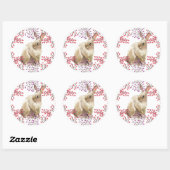 Achtergrond paasbunny paarse Floral Ronde Sticker (Vel)