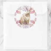 Achtergrond paasbunny paarse Floral Ronde Sticker (Tas)