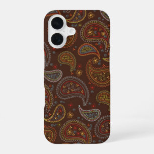Achtergrond Paisley-structuur iPhone 16 Hoesje