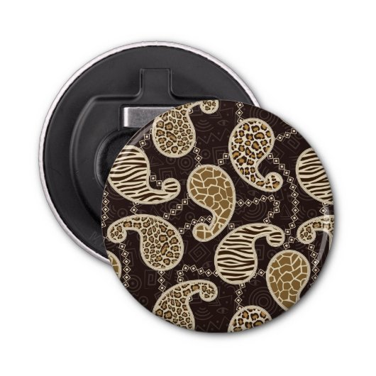 Achtergrond paisleystijl button flesopener (Voorkant)