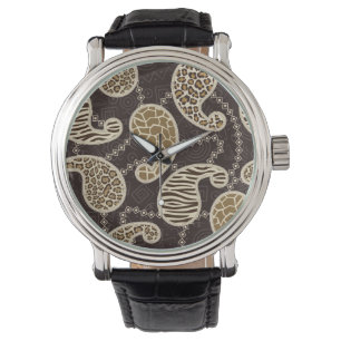 Achtergrond paisleystijl horloge