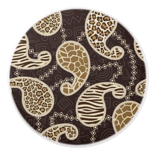 Achtergrond paisleystijl keramische knop (Voorkant)