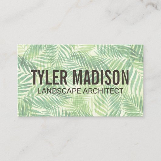 Achtergrond palmblad visitekaartje (Voorkant)