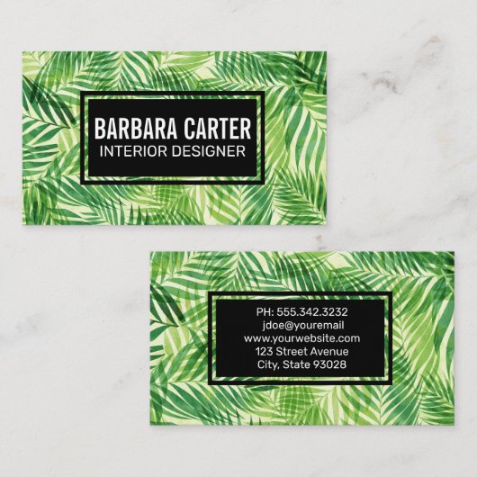 Achtergrond palmblad visitekaartje (Voorkant / Achterkant)