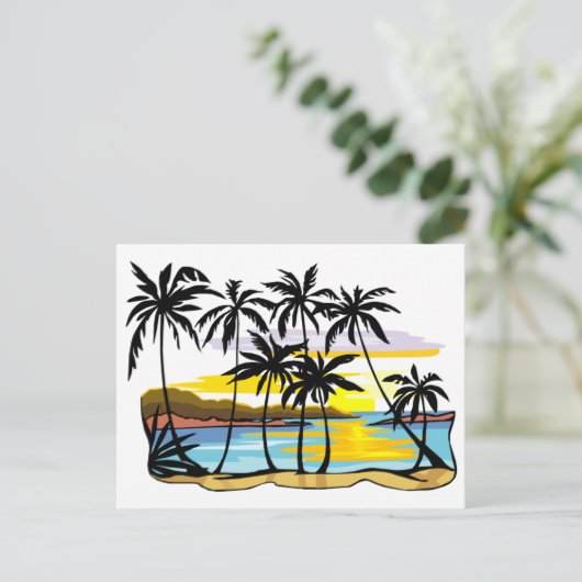 Achtergrond palmboom briefkaart (Staand voorkant)