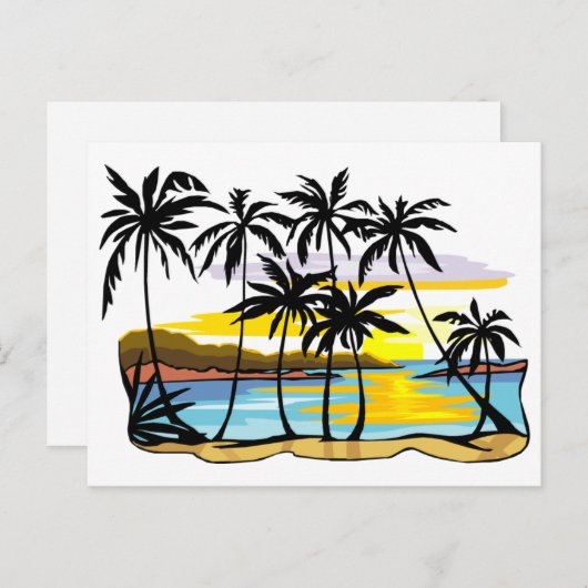 Achtergrond palmboom briefkaart (Voorkant / Achterkant)