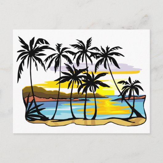 Achtergrond palmboom briefkaart (Voorkant)