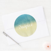 Achtergrond — Papier Waterverf textuur Ronde Sticker (Envelop)