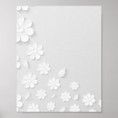 achtergrond papierbloemachtergrond wit poster (Voorkant)