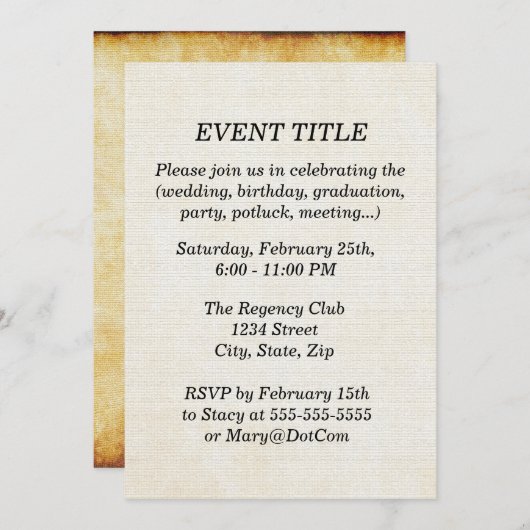 Achtergrond | Parketpapier Kaart (Voorkant / Achterkant)