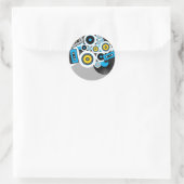 Achtergrond partij ronde sticker (Tas)