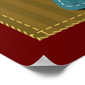 Achtergrond patchwork met alfabet Pattern Poster (Hoek)