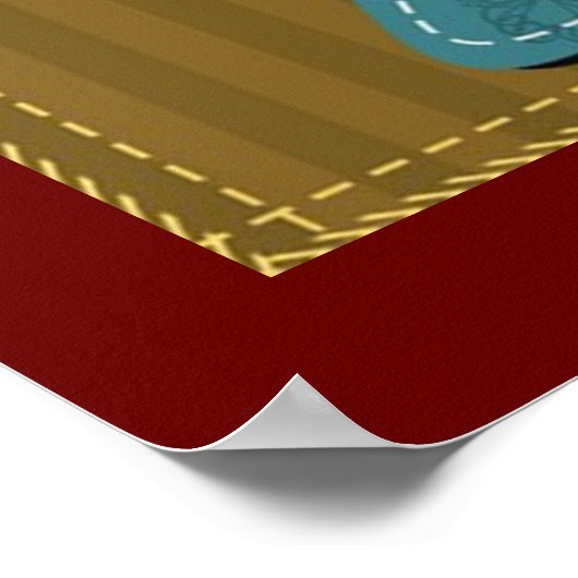 Achtergrond patchwork met alfabet Pattern Poster (Hoek)