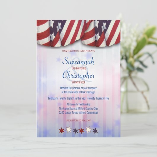 Achtergrond patriottisch rood wit blauw bundelstaa kaart (Staand voorkant)